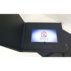 O vídeo no plutônio do dobrador do painel LCD relativo à promoção video do folheto de 10,1 polegadas o livro video do lcd com tampa de couro para o negócio convida