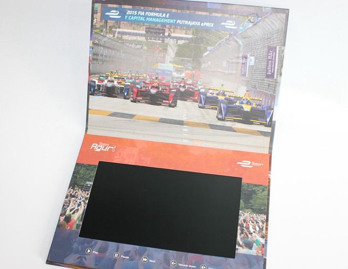 Videopak personalizou a capa dura o vídeo video do folheto de 7 Digitas Lcd da polegada no vídeo da TELA 1080P do IPS do dobrador