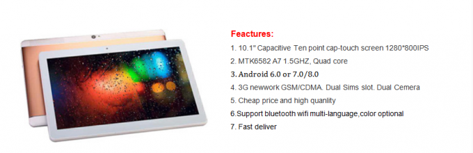 Venda por atacado maioria 10 PC da tabuleta do pirulito 3G de Android 6.0/7.0/8.0 do núcleo do quadrilátero da tabuleta 1280*800 Phablet MTK6580 da polegada